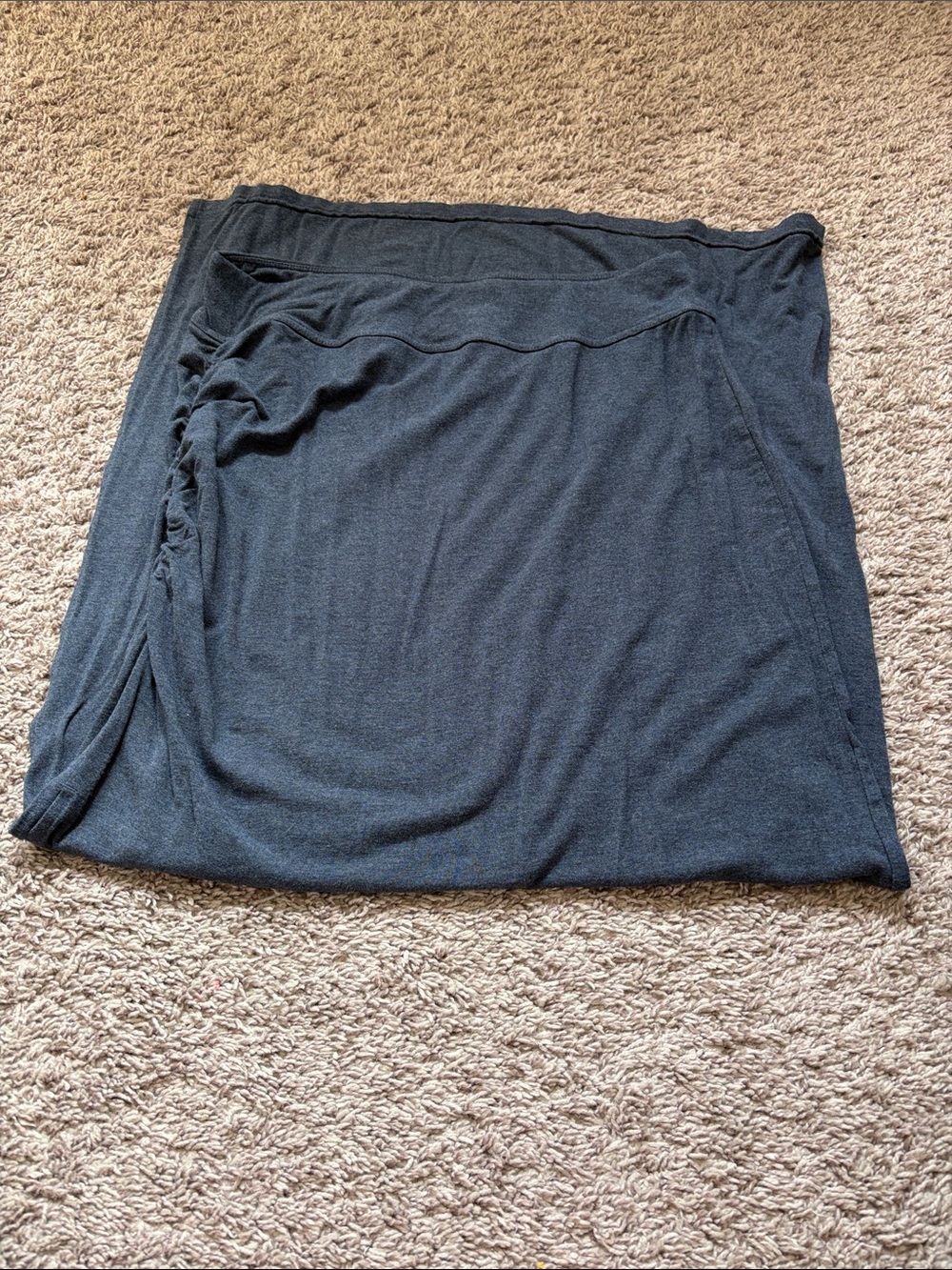 Athleta Heather navy blue Pull-On Maxi Skirt with Side Ruching